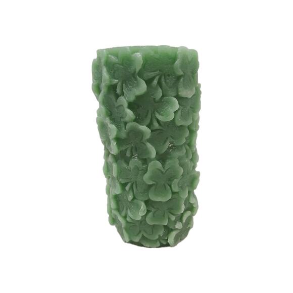 1970 Clover Candle Irish Mid Century Green Carved St. Patrick 6" Tall Chunky VNT - Picture 2 of 10